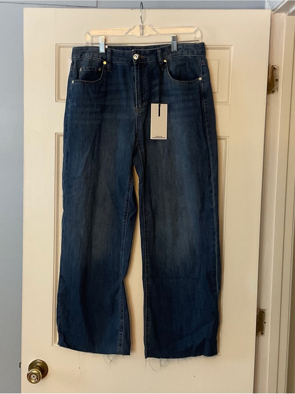 Oat New York Mid Rise Wide Leg Ankle Jeans Cloudluxe Denim Size 10 30 NWT